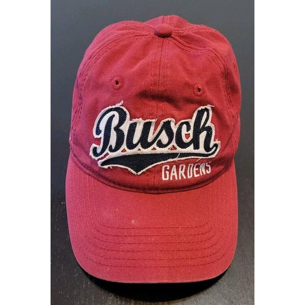 Maroon Busch Gardens Park Hat Cap Red Rollercoasters Zoo Adjustable Strap